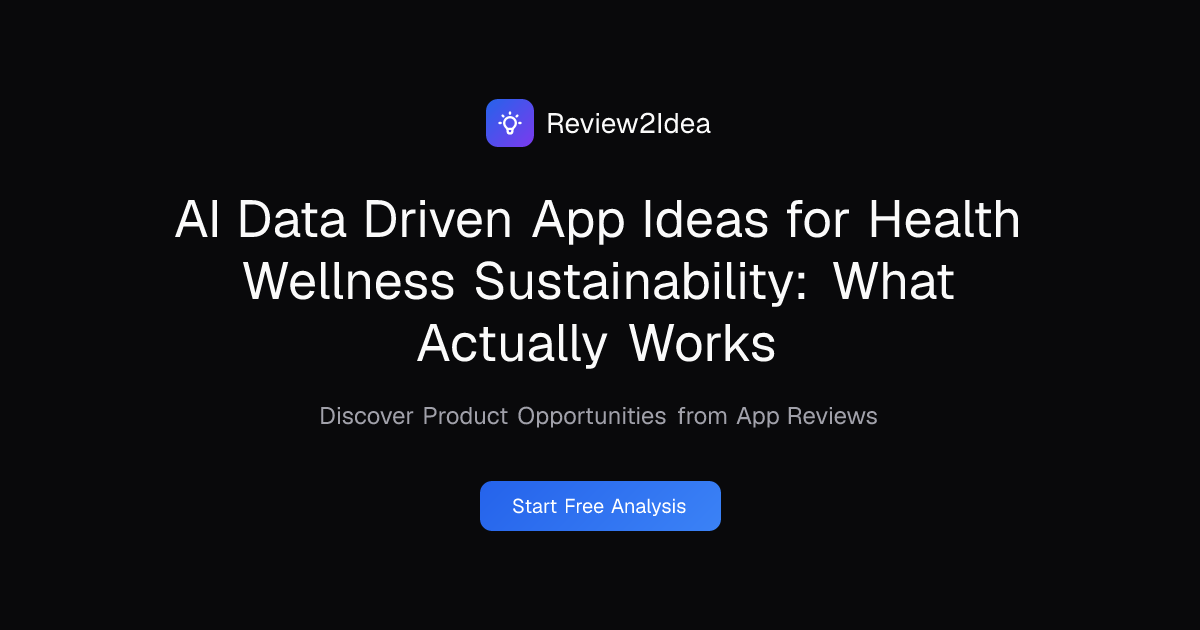 AI Data Driven App Ideas for Health Wellness Sustainability: What Actually Works