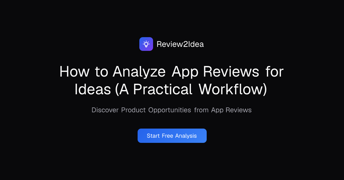 How to Analyze App Reviews for Ideas (A Practical Workflow)