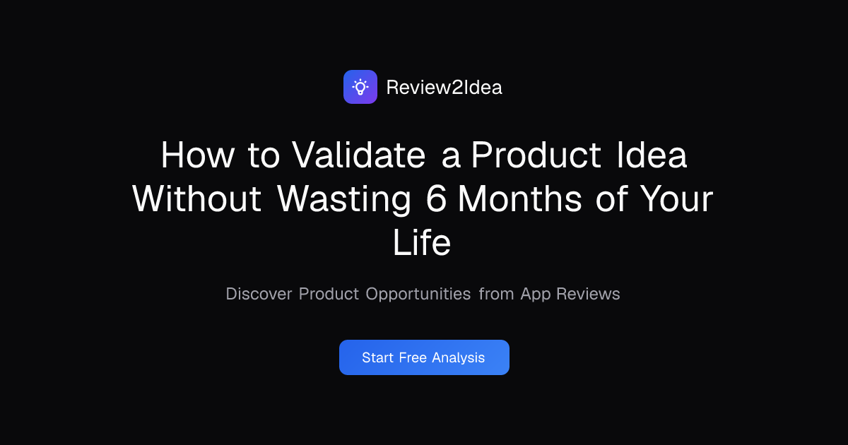 How to Validate a Product Idea Without Wasting 6 Months of Your Life