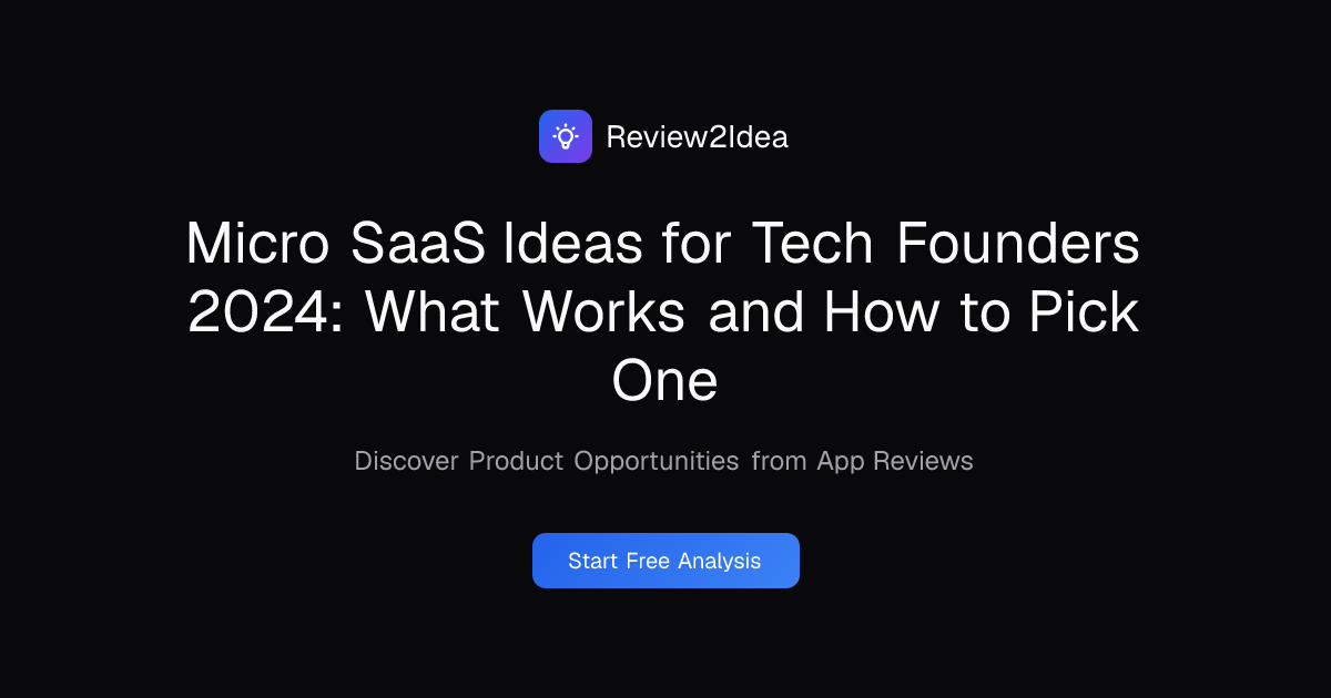Micro SaaS Ideas for Tech Founders 2024: What Works and How to Pick One