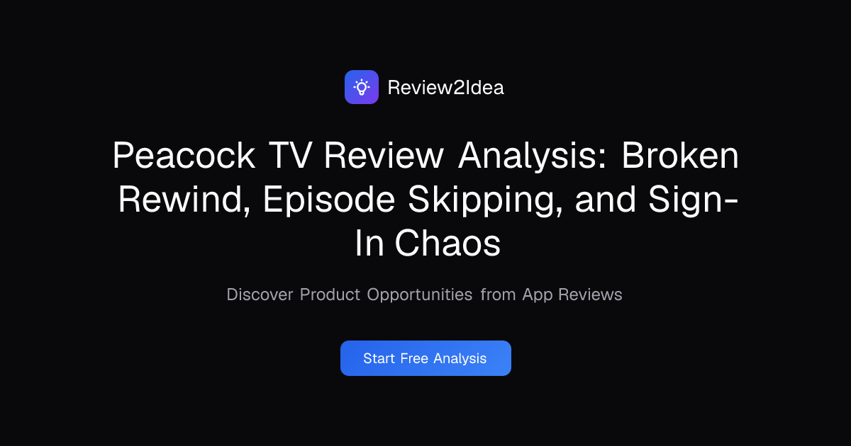 Peacock TV Review Analysis: Broken Rewind, Episode Skipping, and Sign-In Chaos